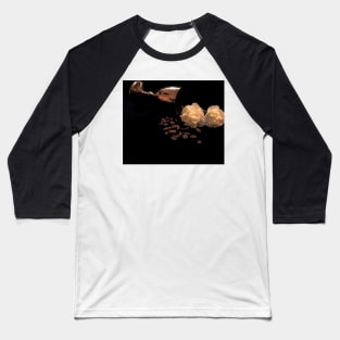 Coffee and Carnations 2 -  Baroque Inspired Dark Still Life Photo Baseball T-Shirt